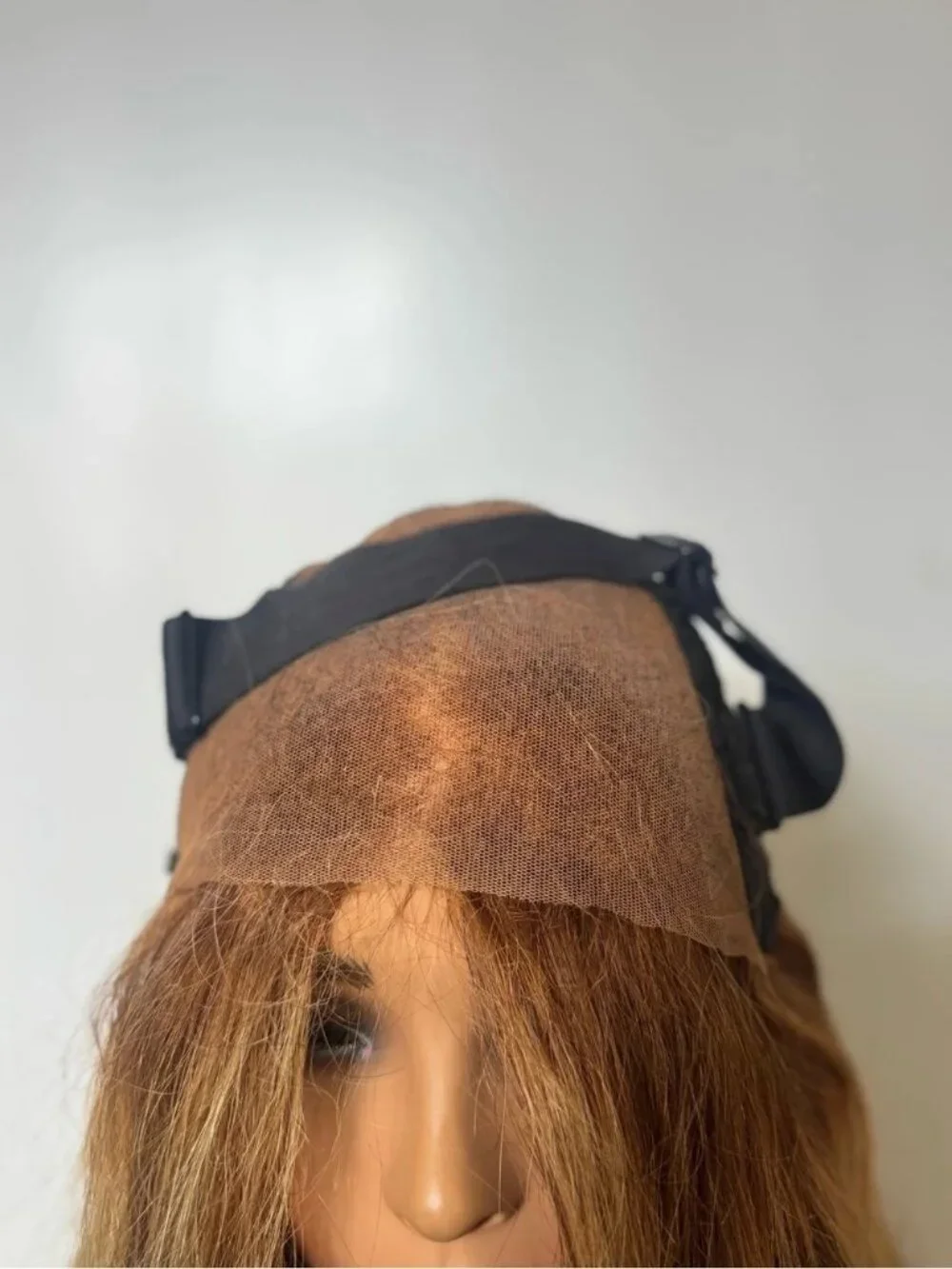 100% Human Hair Lace Front Wig Medium Brown Straight Highlighted Pre-Owned - Picture 5 of 10